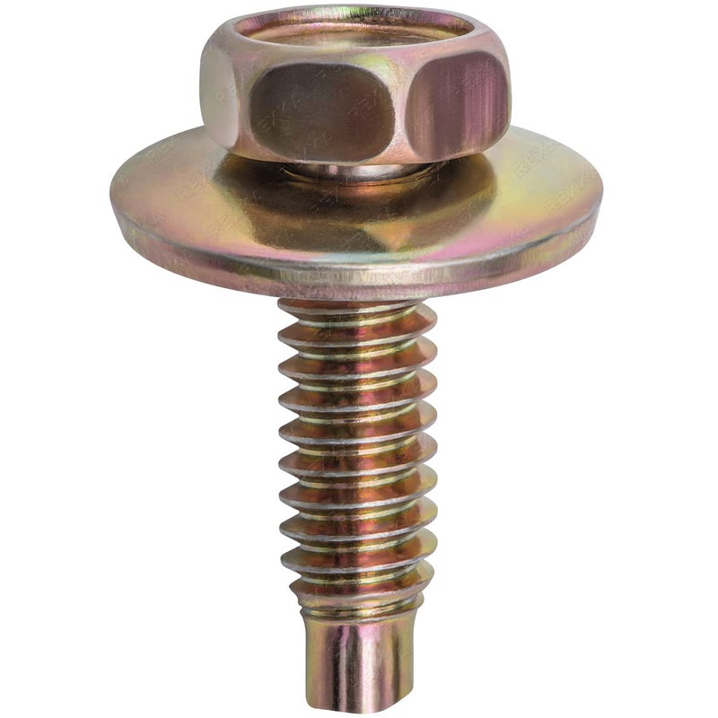 Rexka 10pcs Hex Head Sems Body Bolt 1/4"-20 X7/8" for Ford 57030-S36 - Image 2